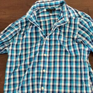 Banana Republic Teal and White Plaid Shirt